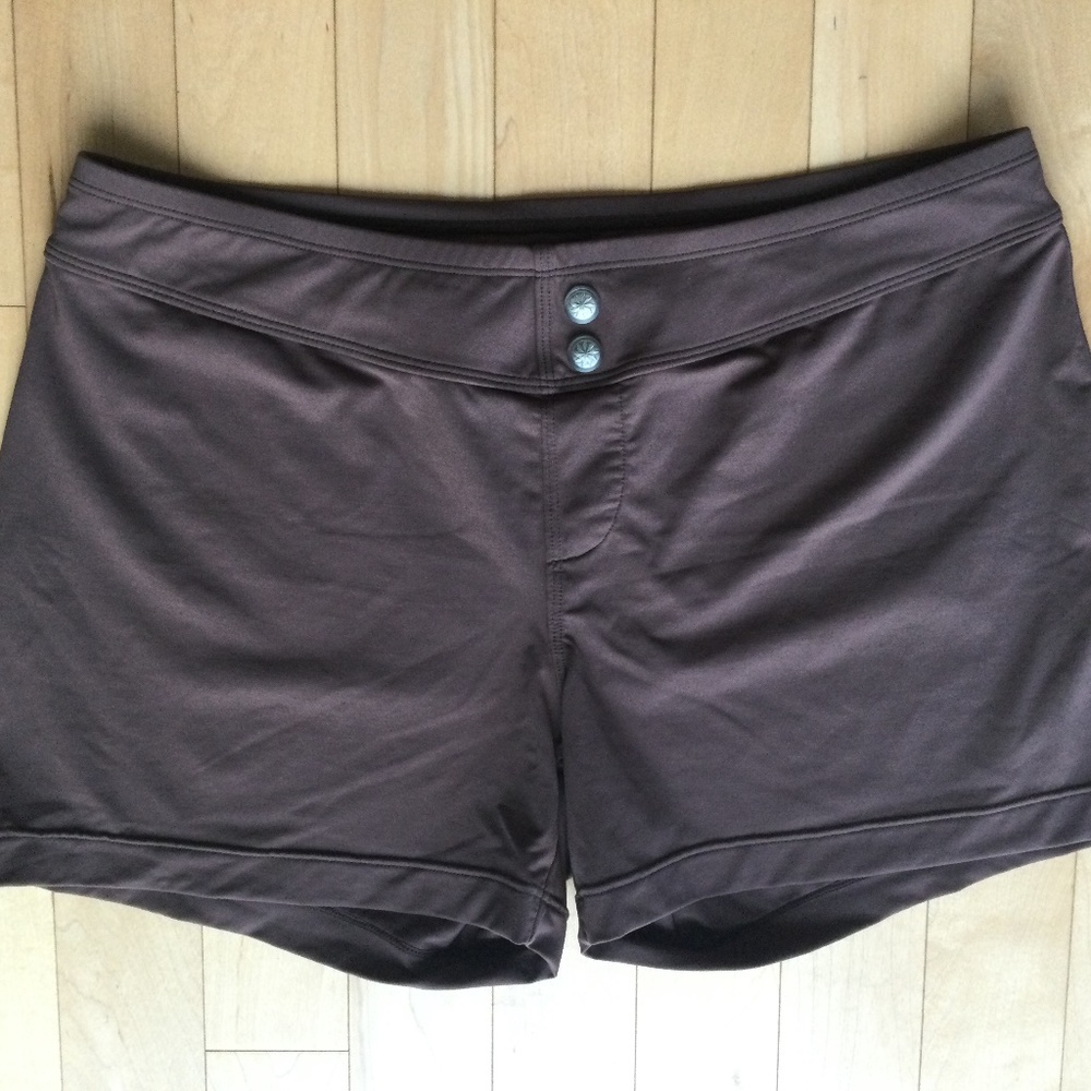 Athleta swim shorts, chocolate brown, Medium